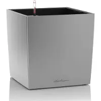 Lechuza Cube Premium 40 - Kit Complet, Argent Métallisé 40 Cm