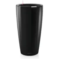 Lechuza Pot Rondo Premium 40 - Kit Complet, Noir Brillant Ø 40 Cm