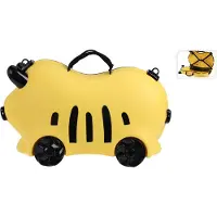 ProWorld - Valise enfant - Jaune - A roulettes - Extra robuste - maximum 50kg