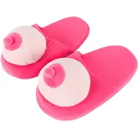 Orion Pantoufles en peluche roses en forme de seins (42-45)