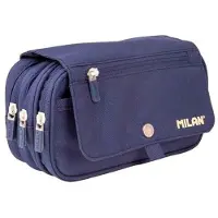 Milan 3-zip With A Flap 1918 Series Pencil Case Bleu Homme