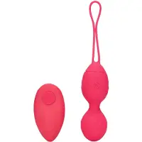 Loveline - boule de geisha vibrante rainurée - silicone rose