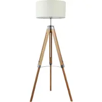 Eglo Lampadaire Lantada Trépied 106cm bois et beige