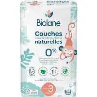Biolane - Couches Naturelles Taille 3 - Ultra-Absorbant Pas de Fuite - 52 unités 52 pc(s) Bandage(S)