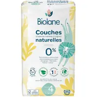 Biolane - Couches Naturelles Taille 4 - Ultra-Absorbant Pas de Fuite - 44 unités 44 pc(s) Bandage(S)