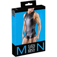 Svenjoyment Underwear - Haut homme mat à lacets latéraux (noir) - L