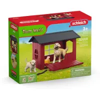 Schleich FARM WORLD 42722 Hundehütte mit Goldenretrievern 42722
