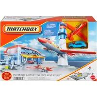 Matchbox Toy Car Playset Boldoff Adventure Airport Set avec AUDI-CAST AUDI EN 1:64 PLANT PLANT PLAND PLANE OFF ET FEAUTAL ET Rangement