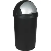 Curver Poubelle 50 L 38 X 39 X H75 Cm Noir Argent - Roll Bullet -