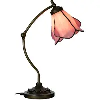 Clayre & Eef 5LL-6369 Lampe de table Tiffany Rose Marron 26x19x50cm E14