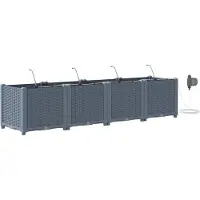 vidaXL Pots de jardin Gris clair 160 x 40 x 37.5 cm Acier