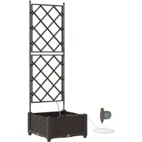 vidaXL Pots de jardin Marron 40 x 40 x 126 cm Acier