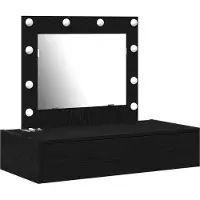 vidaXL Table de maquillage , noire, 83 x 40 x 70 cm, en panneaux de particules