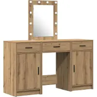vidaXL Table de maquillage , couleur marron, 50 x 41 x 135 cm, en panneaux de particules