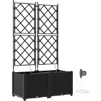 vidaXL Pots de jardin Noir 80 x 40 x 142 cm Acier