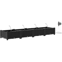 vidaXL Pots de jardin Noir 160 x 40 x 22 cm Acier