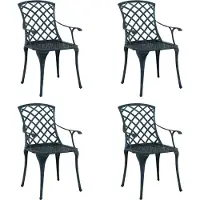 vidaXL Chaise de jardin, lot de 4, vert, 61 x 60,5 x 93 cm, aluminium