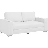 vidaXL Canapé Loveseat 140 cm avec coussin Blanc Faux cuir