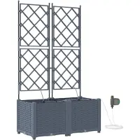 vidaXL Pots de jardin Gris clair 80 x 40 x 142 cm Acier