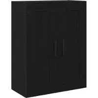 vidaXL Armoire murale noire aspect chêne 69,5 x 34 x 90 cm