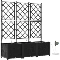 vidaXL Pots de jardin Noir 120 x 40 x 142 cm Acier