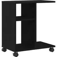 vidaXL Table d'appoint avec roues noir 50x30x55 cm bois d'ingénierie