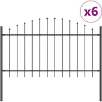 vidaXL Clôture de jardin 6 pièces Gris 170 x 140 cm Acier thermolaqué
