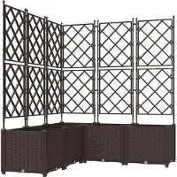 vidaXL Bac à plantes de jardin 5 pcs brun 120 x 120 x 143 cm acier