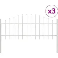 vidaXL Clôture de jardin Woerden, 3 pièces, blanc