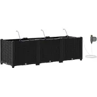 vidaXL Pots de jardin Noir 120 x 40 x 37.5 cm Acier