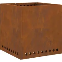 vidaXL Brasero sans fumée Marron 48 x 48 x 50 cm Acier résistant aux intempéries