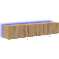 vidaXL : Meuble mural pour télévision, 2 pièces, bois composite imitation chêne artisanal