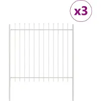 vidaXL , clôture de jardin WOERDEN, 3 pièces, 5,1 x 1,5 m, acier avec revêtement en poudre
