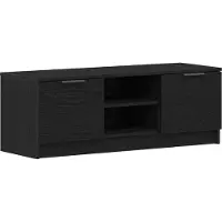vidaXL Meuble TV noir aspect chêne 102 x 32 x 35,5 cm
