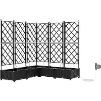 vidaXL Pots de jardin Noir 120 x 120 x 126 cm Acier