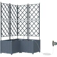 vidaXL Pots de jardin Gris clair 80 x 80 x 142 cm Acier