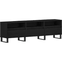 vidaXL Meuble TV noir imitation chêne 150 x 30 x 44,5 cm