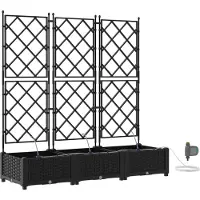 vidaXL Pots de jardin Noir 120 x 40 x 126 cm Acier