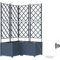 vidaXL Pots de jardin Gris 80 x 80 x 142 cm Acier