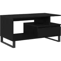 vidaXL Table basse noire imitation chêne 90 x 49 x 45 cm Bois composite
