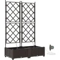 vidaXL Pots de jardin Marron 80 x 40 x 126 cm Acier