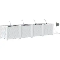 vidaXL Pots de jardin Blanc 160 x 40 x 37.5 cm Acier