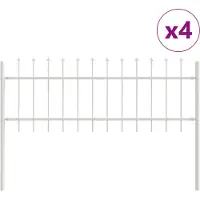 vidaXL Clôture de jardin 4 pièces Blanc 6,8 x 0,6 m Acier thermolaqué