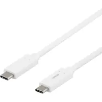 Deltaco Câble USB-C to USB-C, 1m, USB 3.1 Gen, E-Marker, 3A, blanc (1 m, USB 3.2 Gen 1, USB 3.2 Gen 2, 60 W)