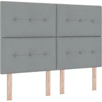 vidaXL Tête de lit réglable en hauteur avec tête de lit Gris clair 160 cm Tissu