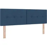 vidaXL Tête de lit réglable en hauteur avec tête de lit Bleu 160 cm Tissu