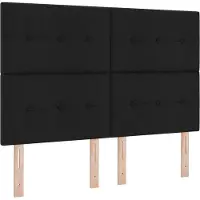 vidaXL Tête de lit réglable en hauteur avec tête de lit Noir 144 cm Tissu