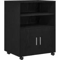 vidaXL Cabinet à Roulettes avec étagère Chêne noir 60 x 48 x 81 cm