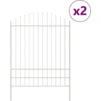 vidaXL Clôture de jardin 2 pièces Blanc 170 x 225 cm Acier thermolaqué