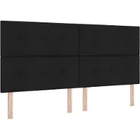 vidaXL Tête de lit réglable en hauteur avec tête de lit Noir 200 cm Tissu